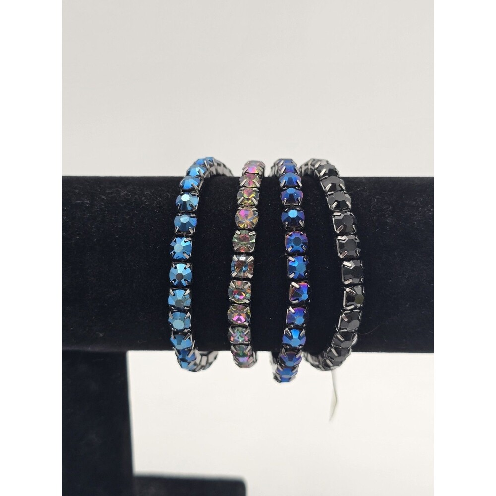 Set Of 4 I.N.C. Bracelets Stretch Sparkle AB Macy'sโ International Concepts Blue